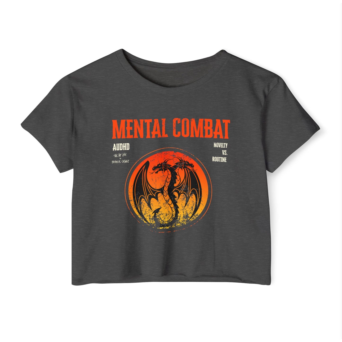 Mental Combat - Autism Vs. ADHD - Patrick Casale Collab - Women's Crop Top Tee