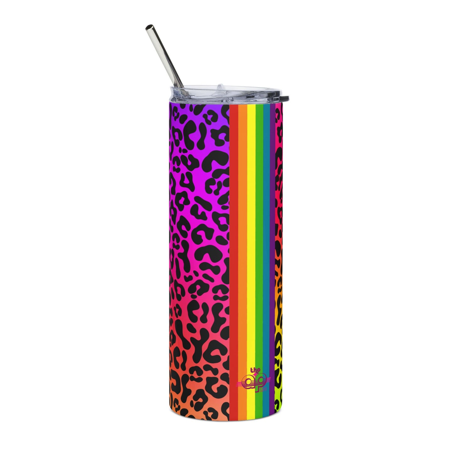 Neurodiversity is Biodiversity - Rainbow Leopard Print - Stainless Steel Tumbler, 20oz