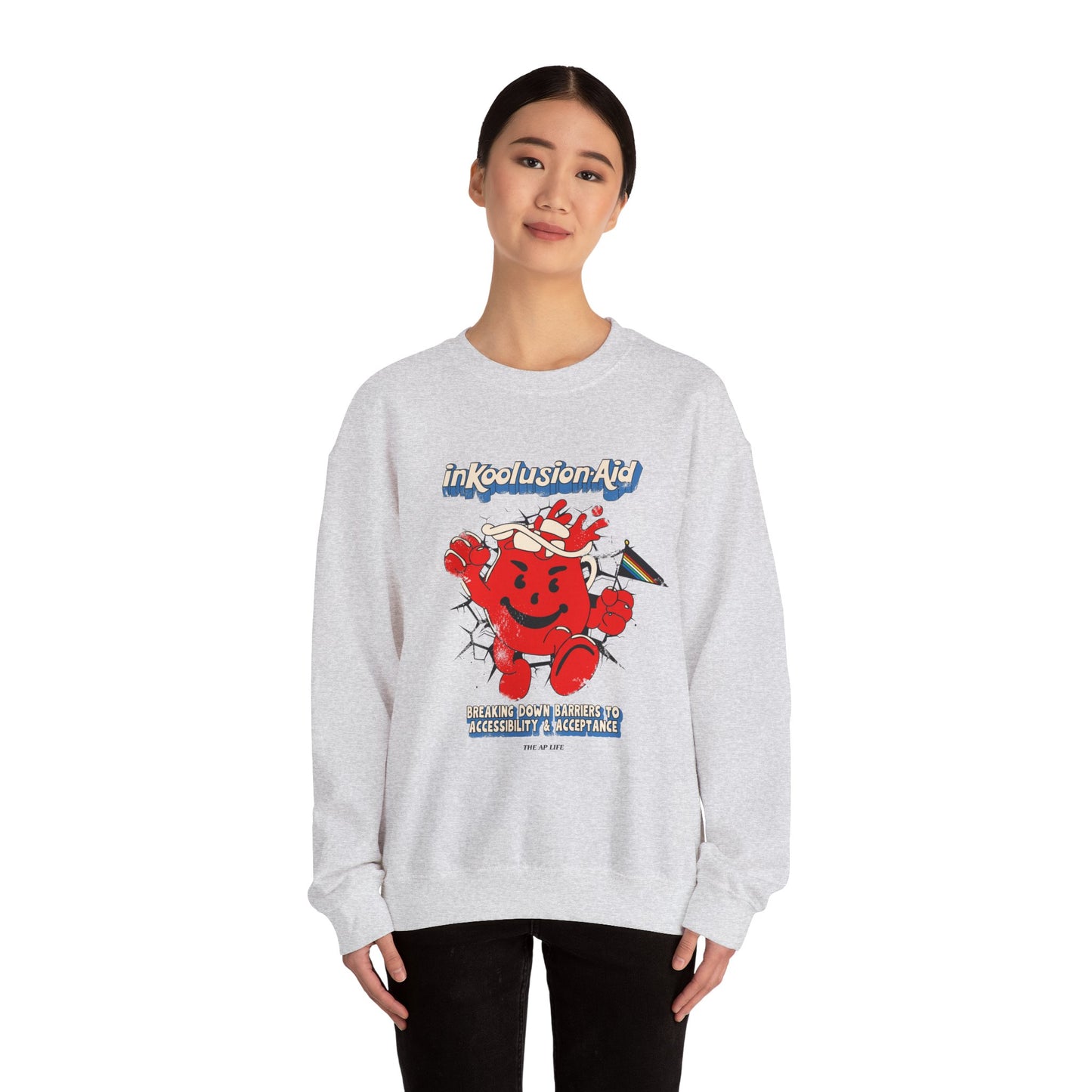 InKoolusion Aid - Breaking Down Barriers to Accessibility & Acceptance - Adult Unisex Heavy Blend™ Crewneck Sweatshirt