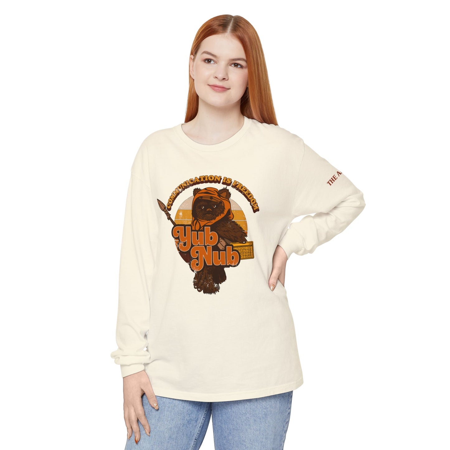 Communication is Freedom - Yub Nub - AAC - Unisex Garment-dyed Long Sleeve T-Shirt