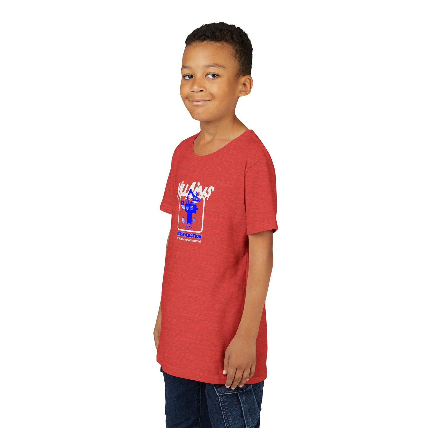 Villains of The Autistic Community Series - Perseveration - Broken Robot - Zachary Lierman - Youth Unisex Jersey Tee