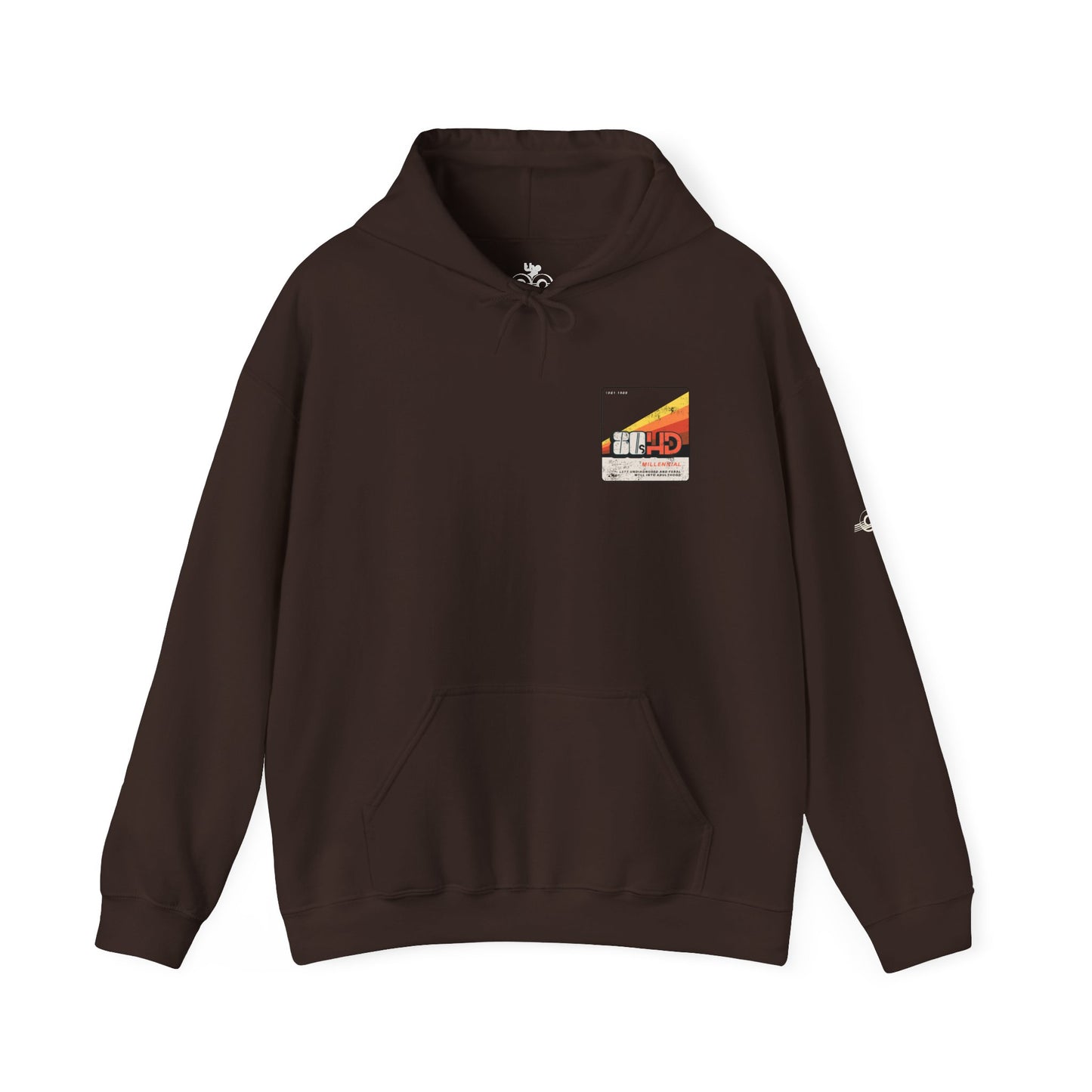 80sHD Millennial - Left Undiagnosed and Feral Well into Adulthood - Adult Unisex Heavy Blend™ Hooded Sweatshirt