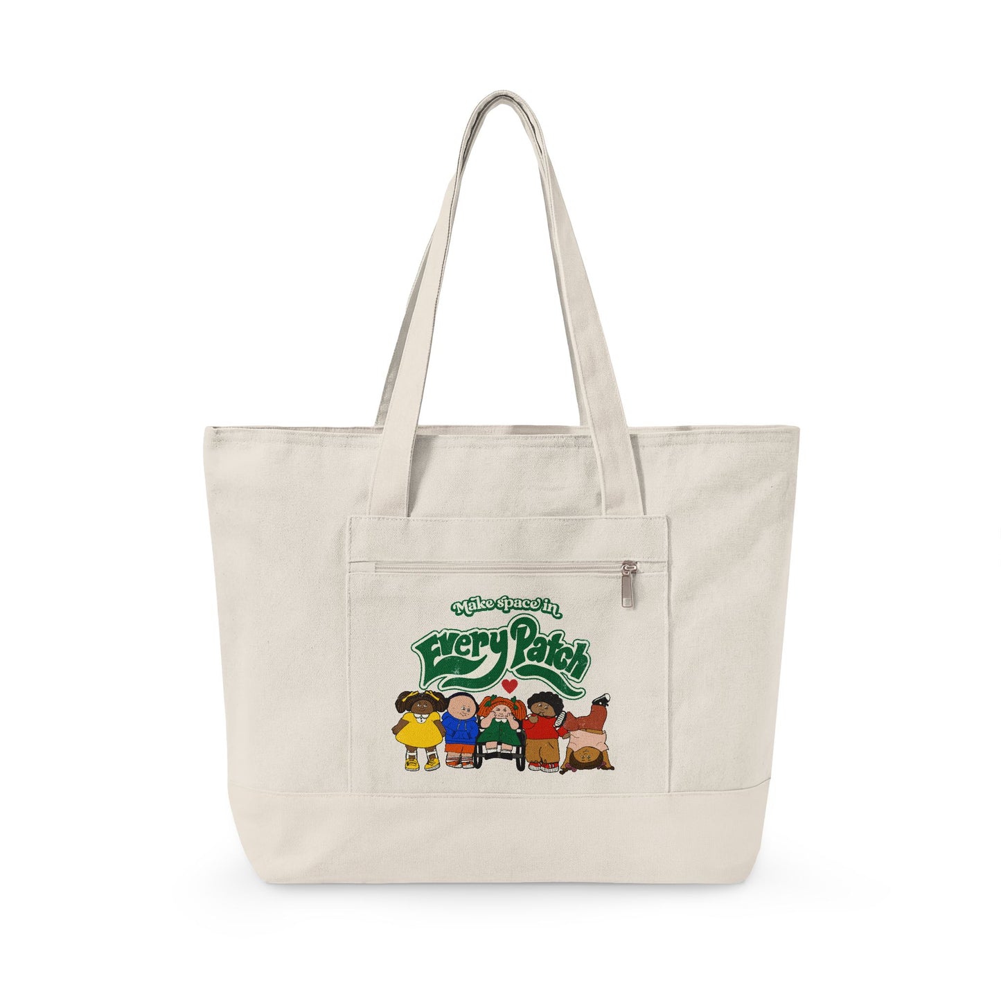 Make Space in Every Patch - Zippered Canvas Tote
