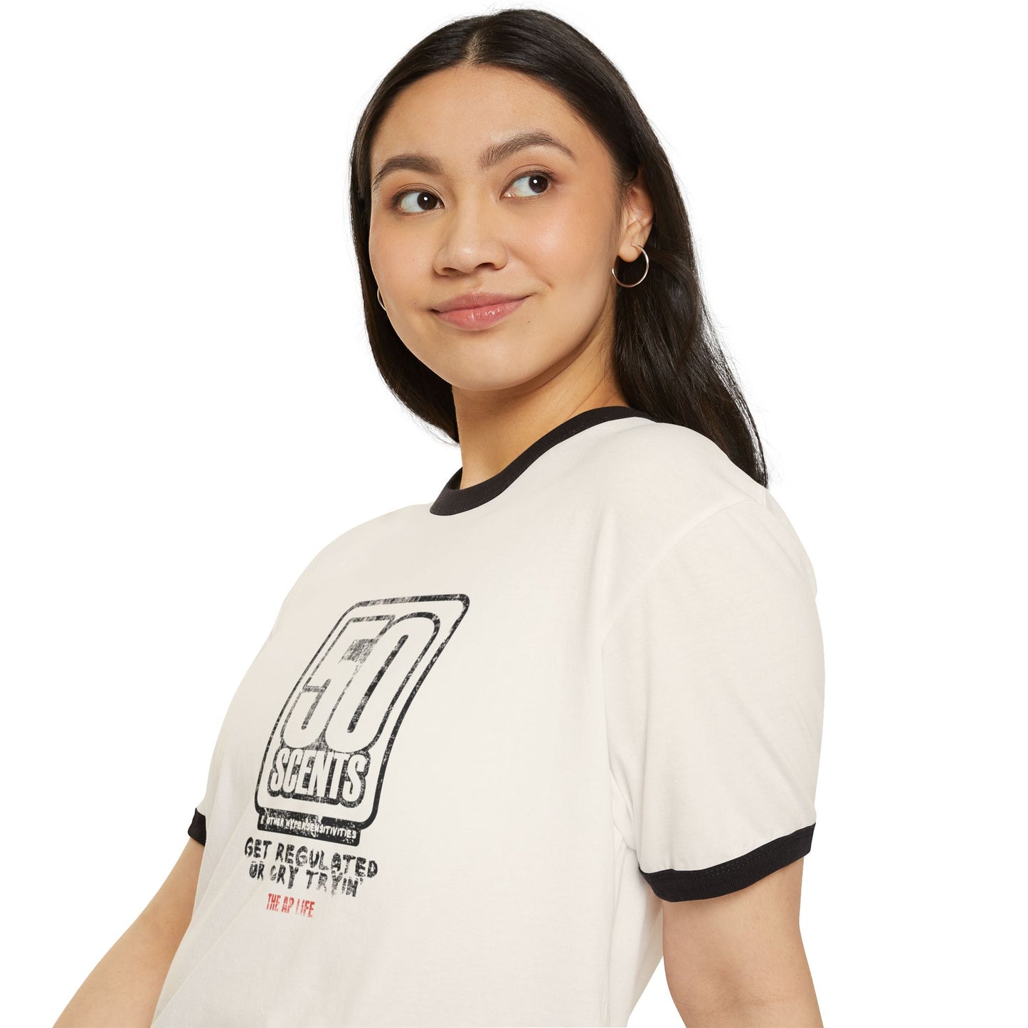 50 Scents & Other Hypersensitivities - Get Regulated or Cry Tryin' - Adult Unisex Cotton Ringer T-Shirt