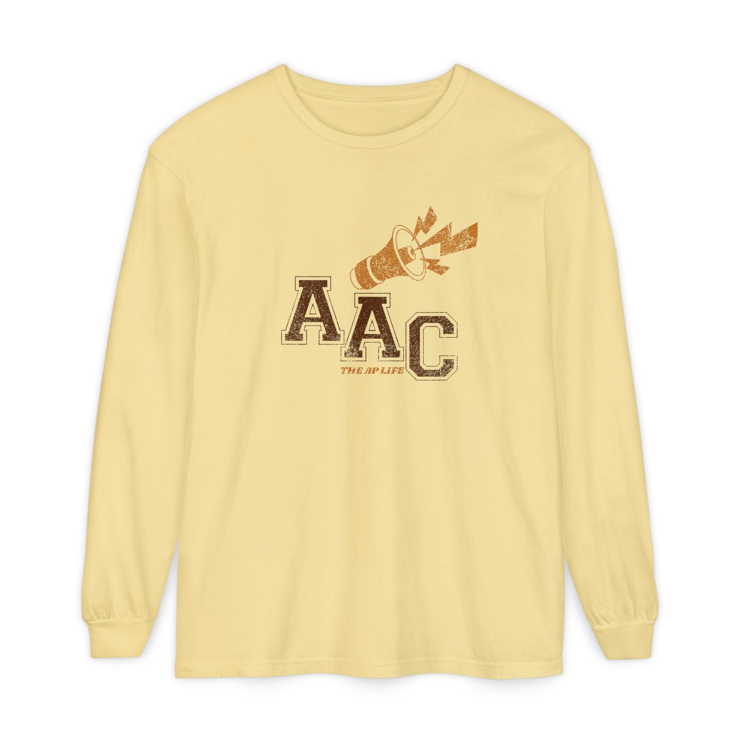 AAC Supports Team Enthusiast - Communication for the Win - Unisex Garment-dyed Long Sleeve T-Shirt