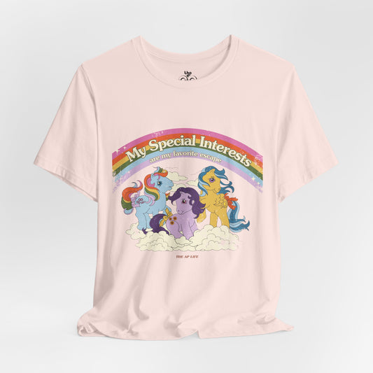 My Special Interests are my Favorite Escape - Adult Unisex Jersey Short Sleeve Tee
