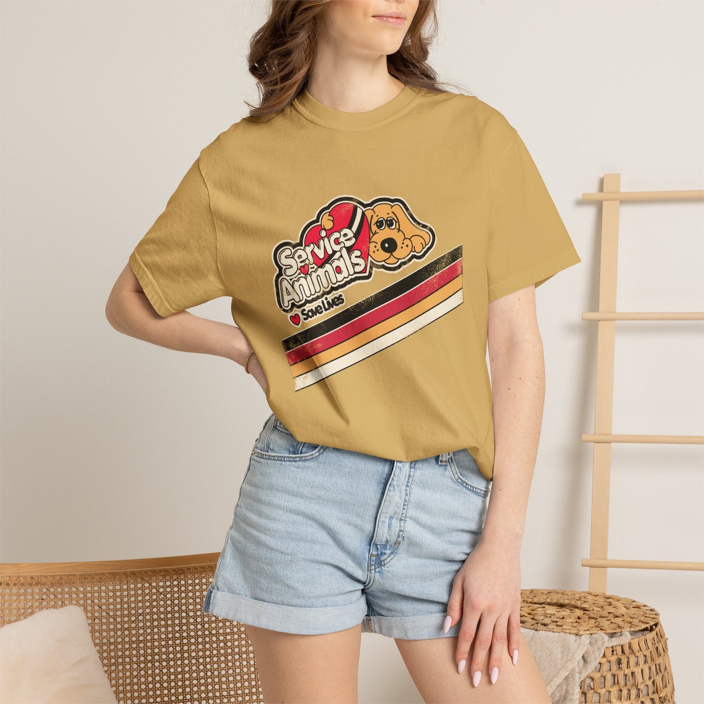 Service Animals Save Lives - Adult Unisex Garment-Dyed T-shirt