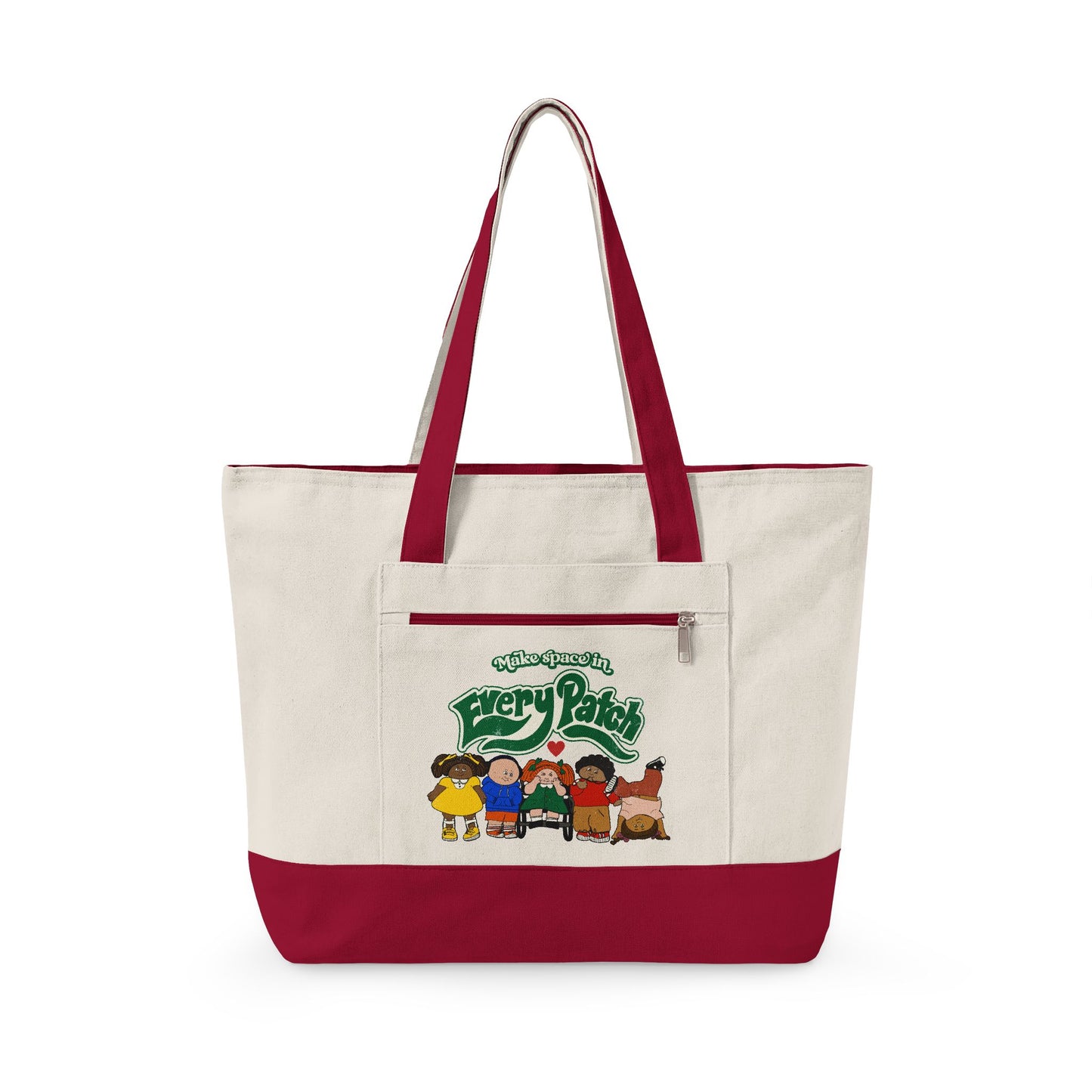 Make Space in Every Patch - Zippered Canvas Tote