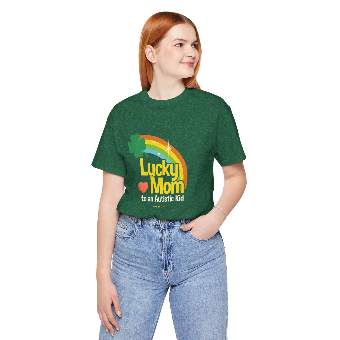 Lucky Mom to an Autistic Kid - Adult Unisex Jersey Short Sleeve Tee