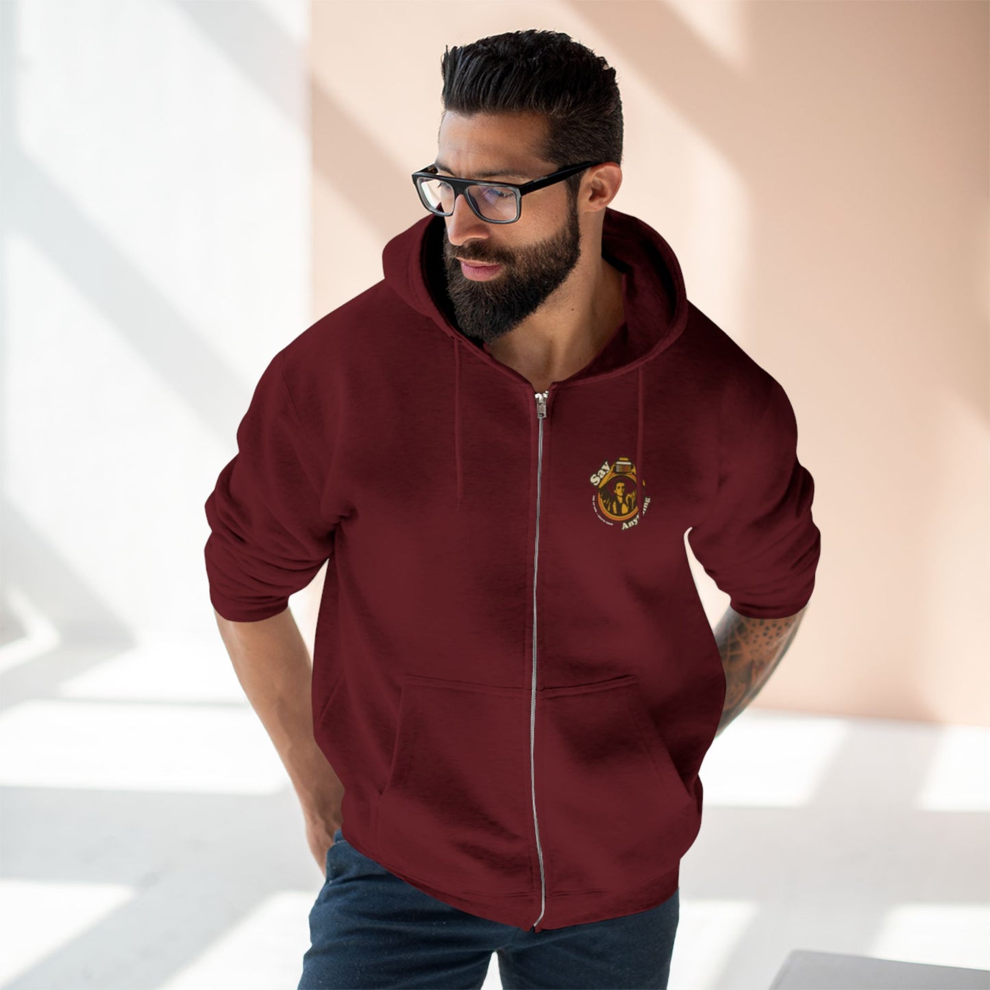 Say Anything - AAC- Lilly's Voice + The AP Life - Adult Unisex Zip Hoodie