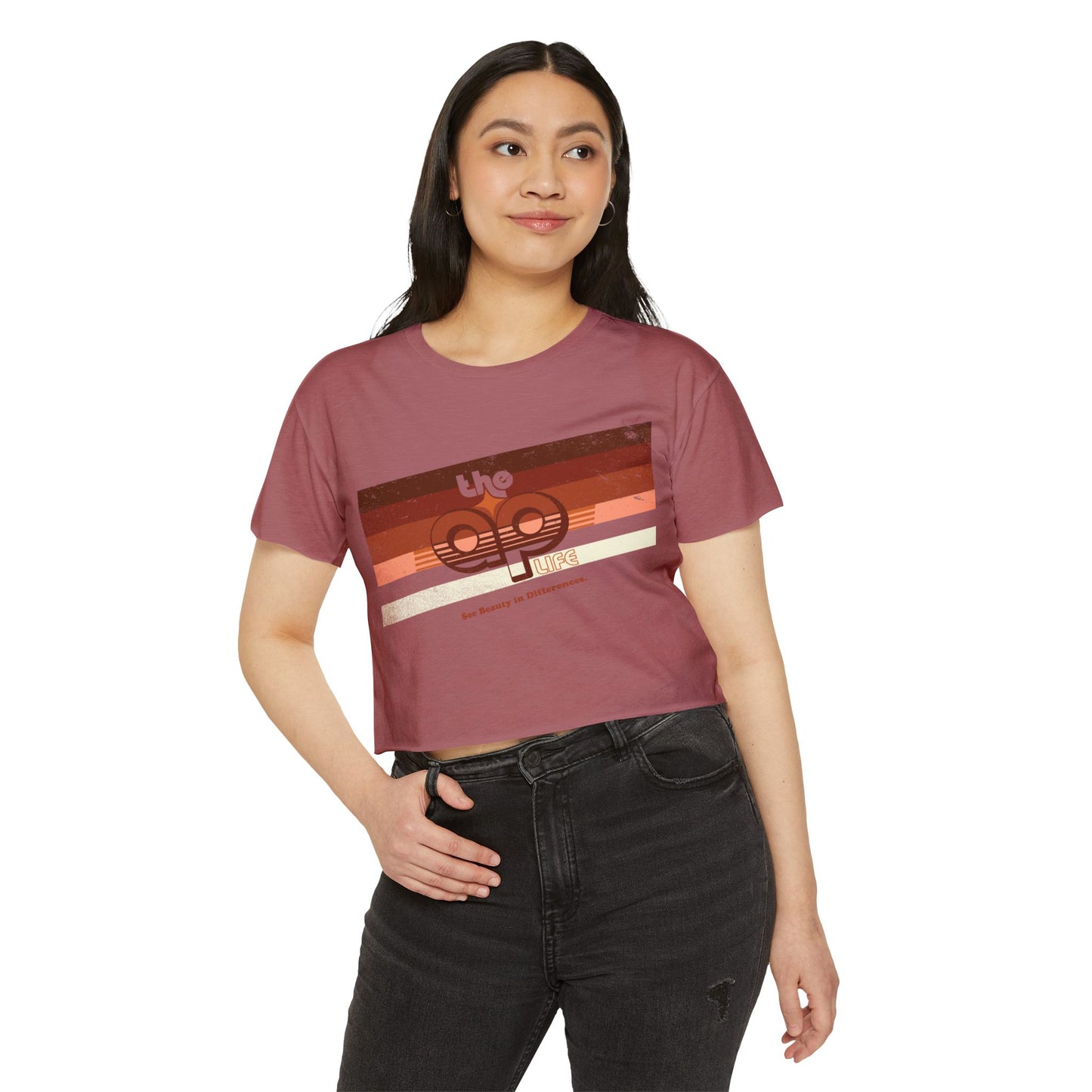 The AP Life - Retro Stripes - Women's Crop Top Tee
