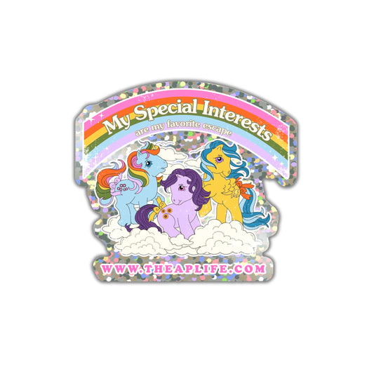 My Special Interests Are My Favorite Escape - Die-Cut Glitter Sticker