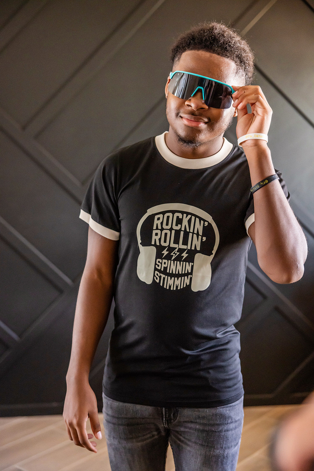 Rockin' Rollin' Spinnin' Stimmin' Unisex Ringer Tee