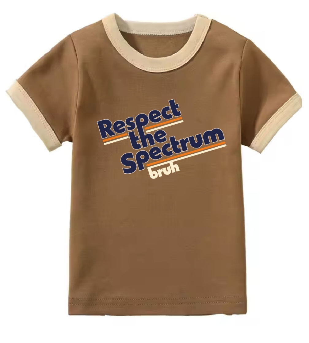 Respect the Spectrum Bruh Kids Ringer Tee