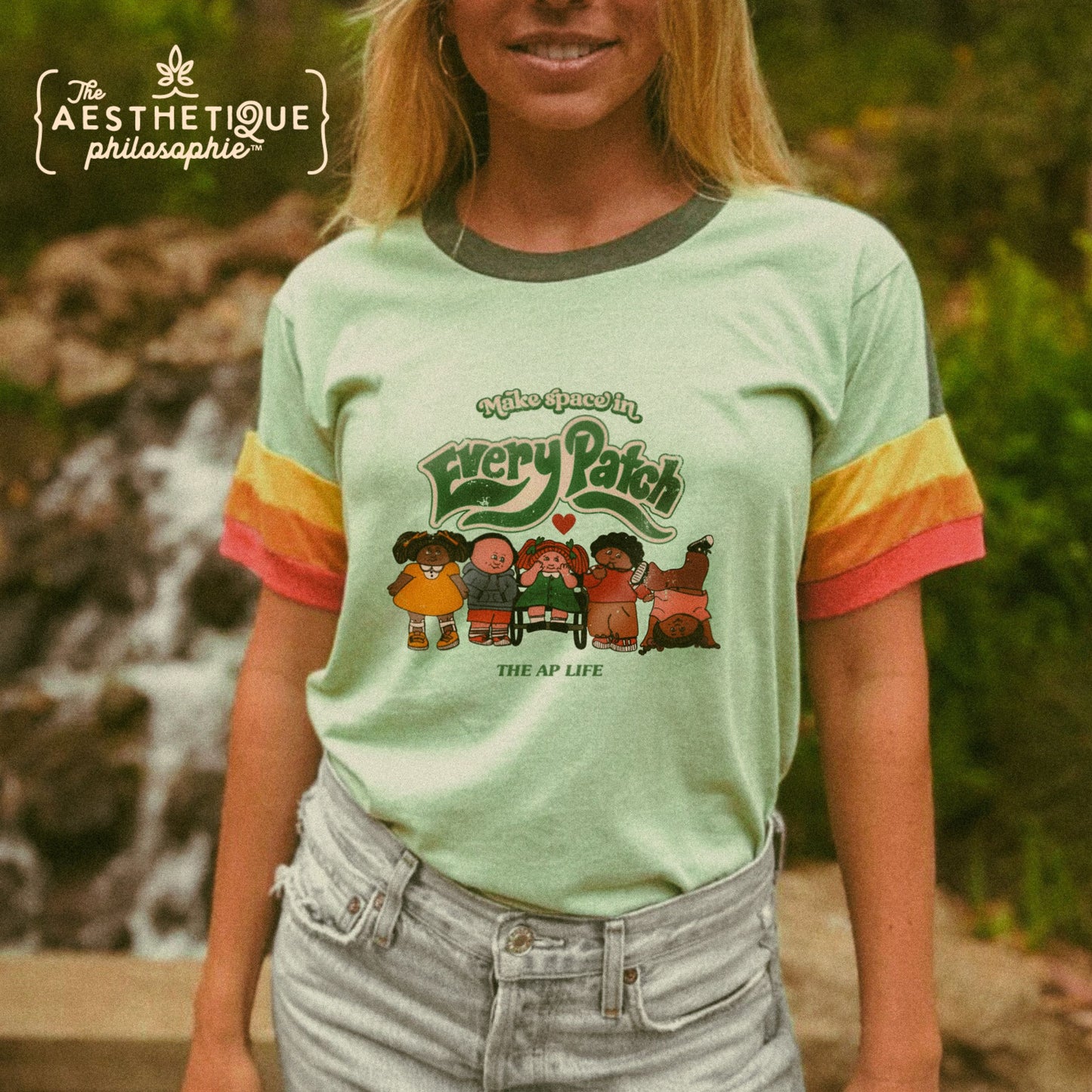 Make Space in Every Patch Color Block Retro-Style Women's Tee - Limited Edition