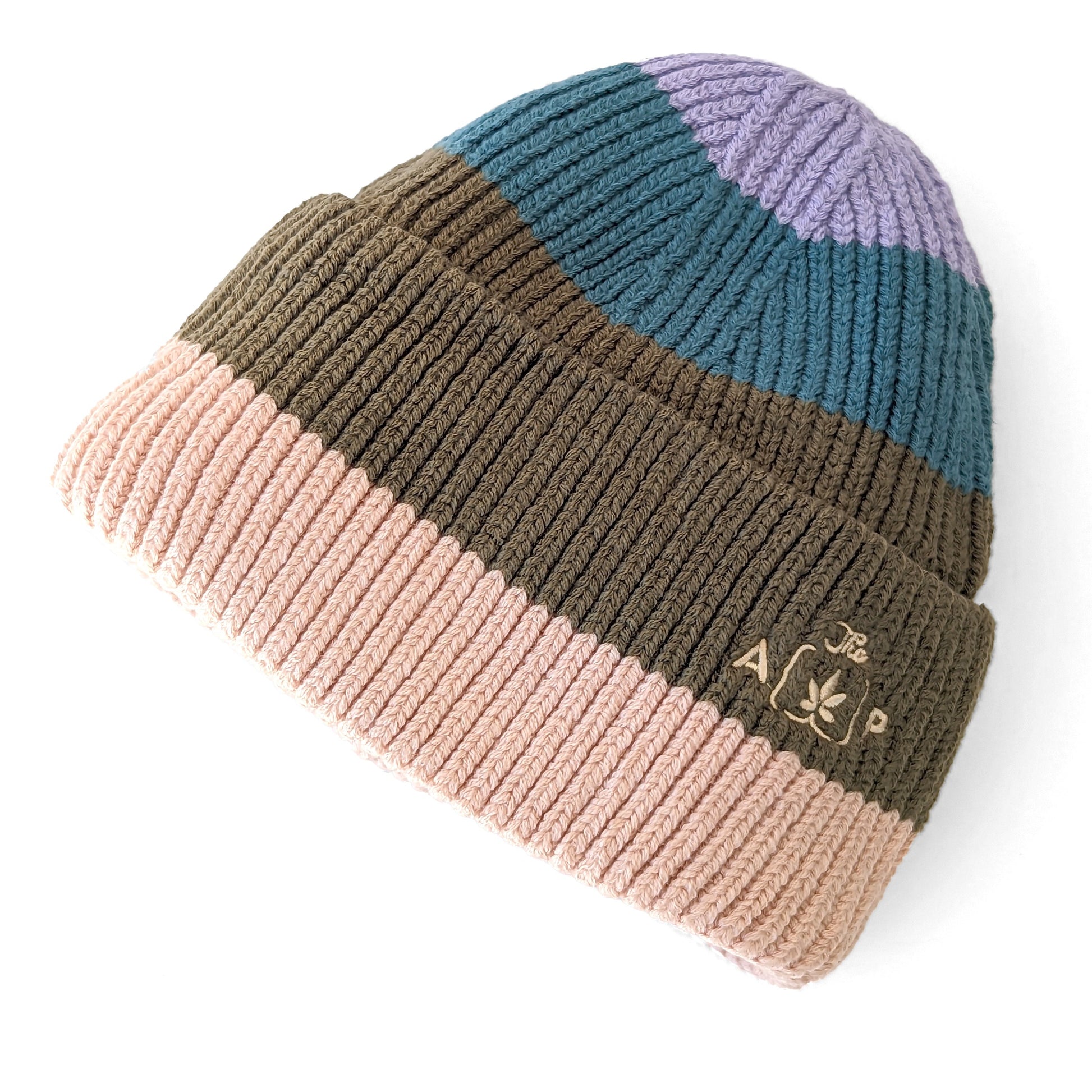 Color Block High Quality Knit Striped Acrylic Beanie