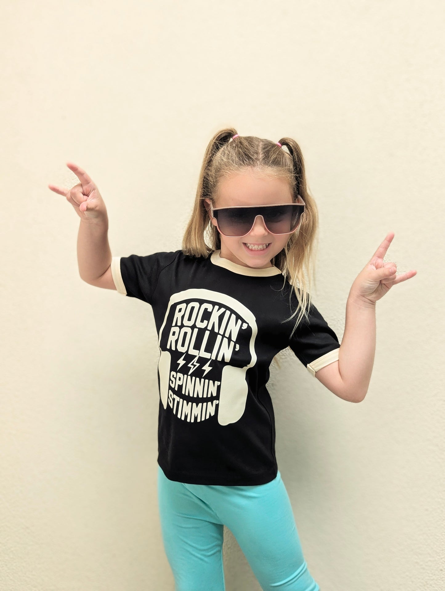 Rockin' Rollin' Spinnin' Stimmin' Kids Ringer Tee