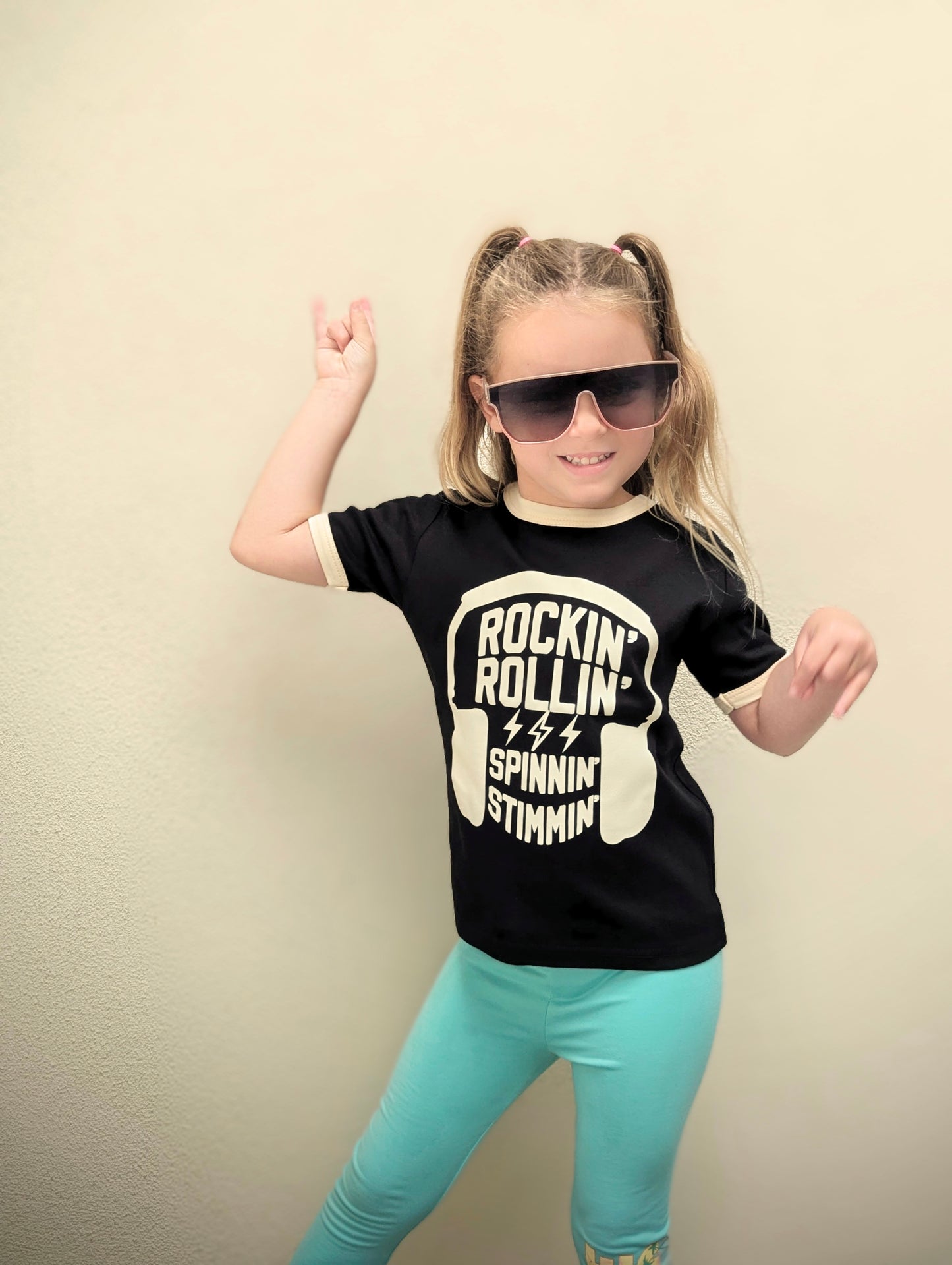 Rockin' Rollin' Spinnin' Stimmin' Kids Ringer Tee