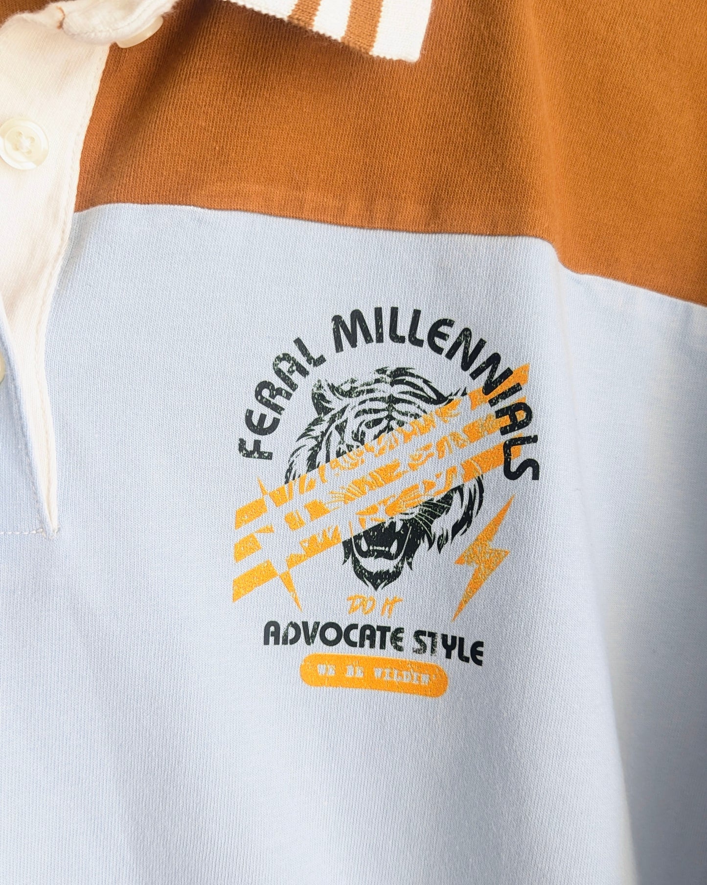 Feral Millennials do it Advocate Style - Women's Oversized Cropped Polo (XL) - Repurposed Rebels