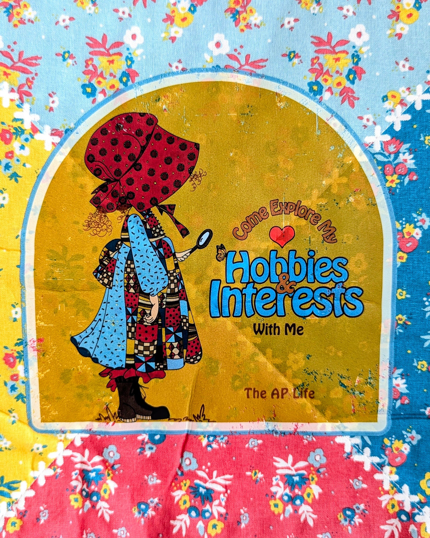 Come Explore my Hobbies & Interests with me - 70s Floral Pattern Quilted Library Tote - Repurposed Rebels
