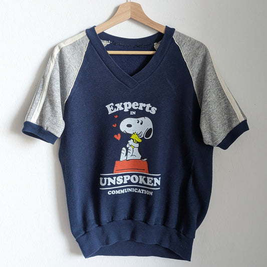 Experts in Unspoken Communication - Women's Vintage V-Neck Short Sleeved Sweatshirt (M)- Repurposed Rebels