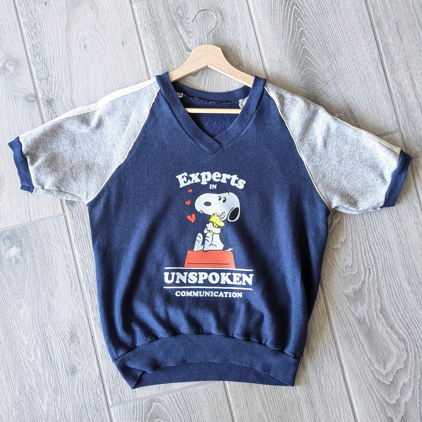 Experts in Unspoken Communication - Women's Vintage V-Neck Short Sleeved Sweatshirt (M)- Repurposed Rebels