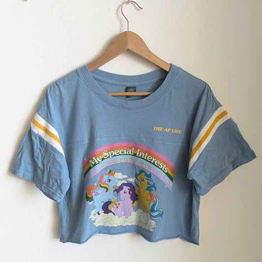 My Special Interests are my Favorite Escape - Women's Football Crop Top (S) - Repurposed Rebels