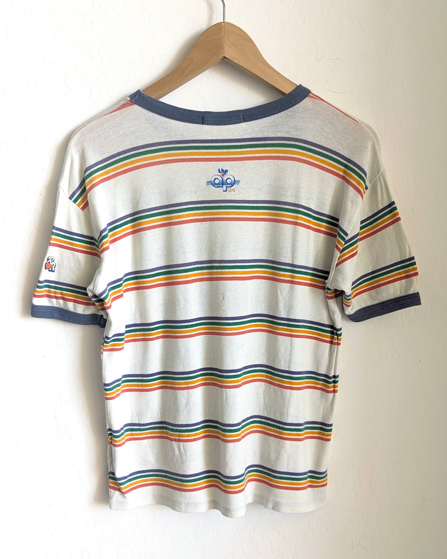 Care About Disability Rights - Women's Striped Ringer Tee (M) - Repurposed Rebels