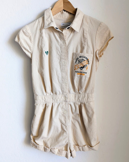 Feral Millennial Advocates - Women's Corduroy Romper XS/S - Repurposed Rebels