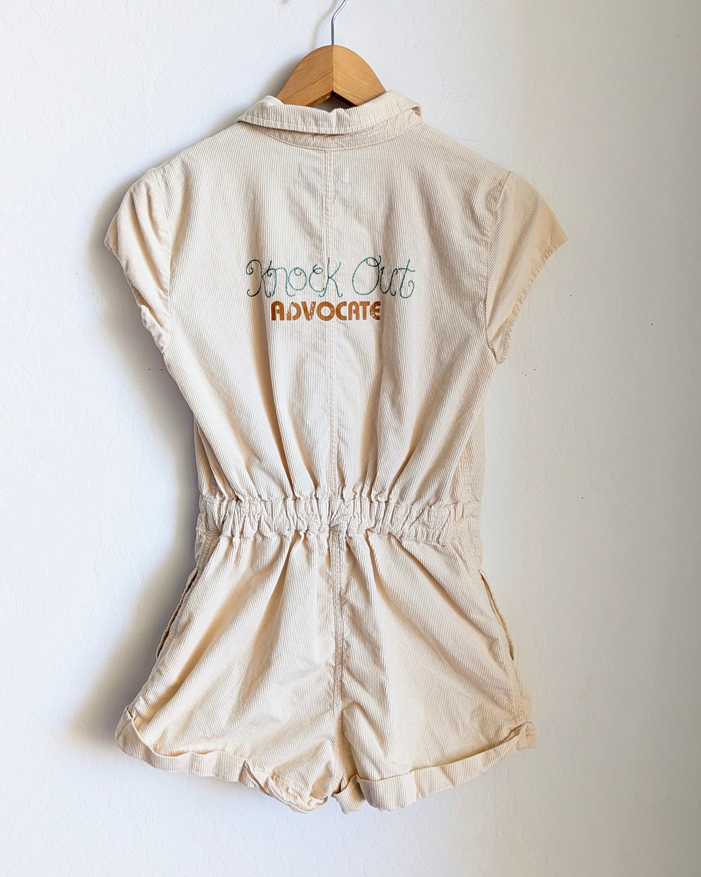 Feral Millennial Advocates - Women's Corduroy Romper XS/S - Repurposed Rebels