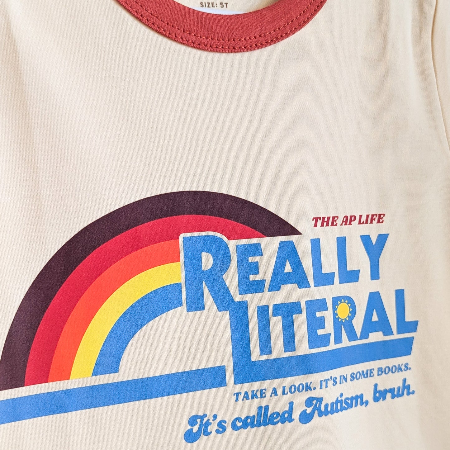 Really Literal - Take a Look, it's in Some Books - It's Called Autism, Bruh - Little Kids' Unisex Ringer Tee