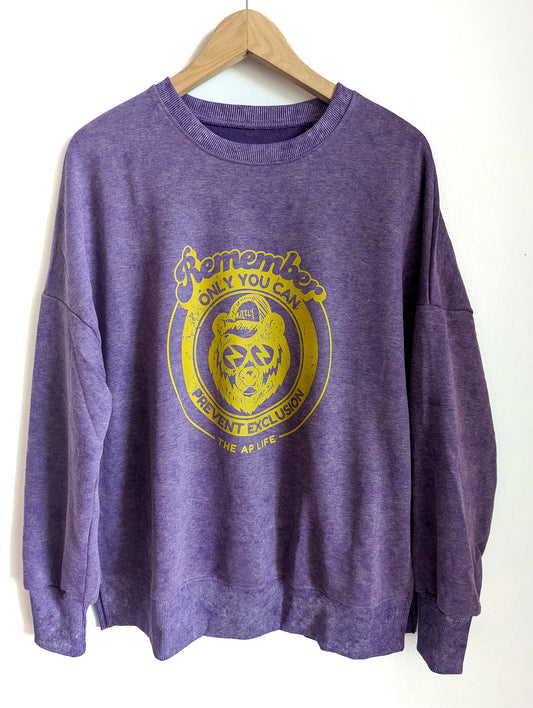 Only You Can Prevent Exclusion Women's Oversized Stone-Washed Sweatshirt - Repurposed Rebels