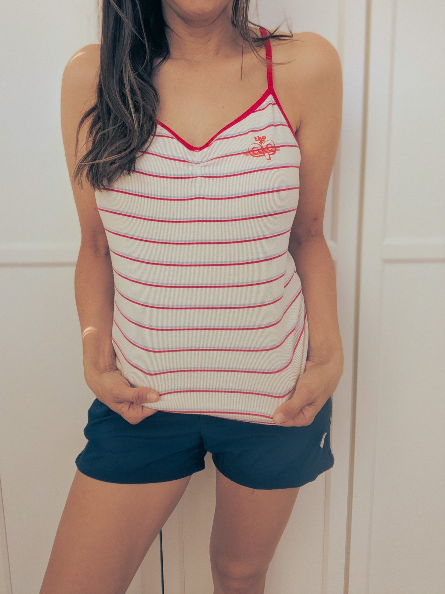 The AP Retro Striped Spaghetti Strap Tank Top - Repurposed Rebels
