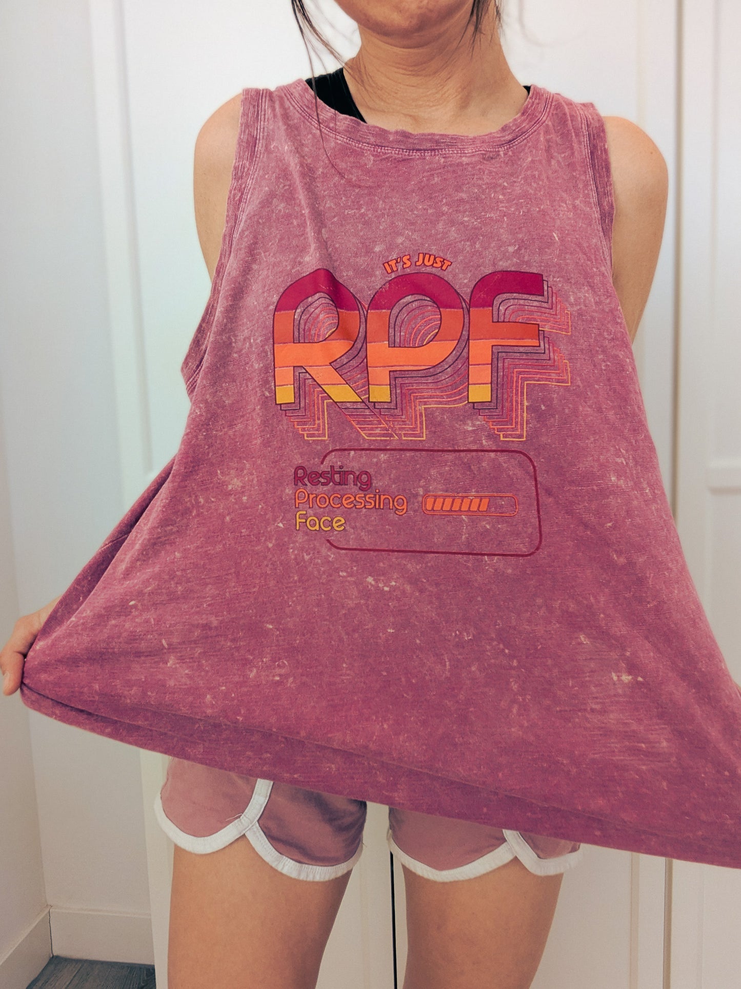 It's Just RPF - Resting Processing Face - Women's Stone-Washed Tank Top - Repurposed Rebels