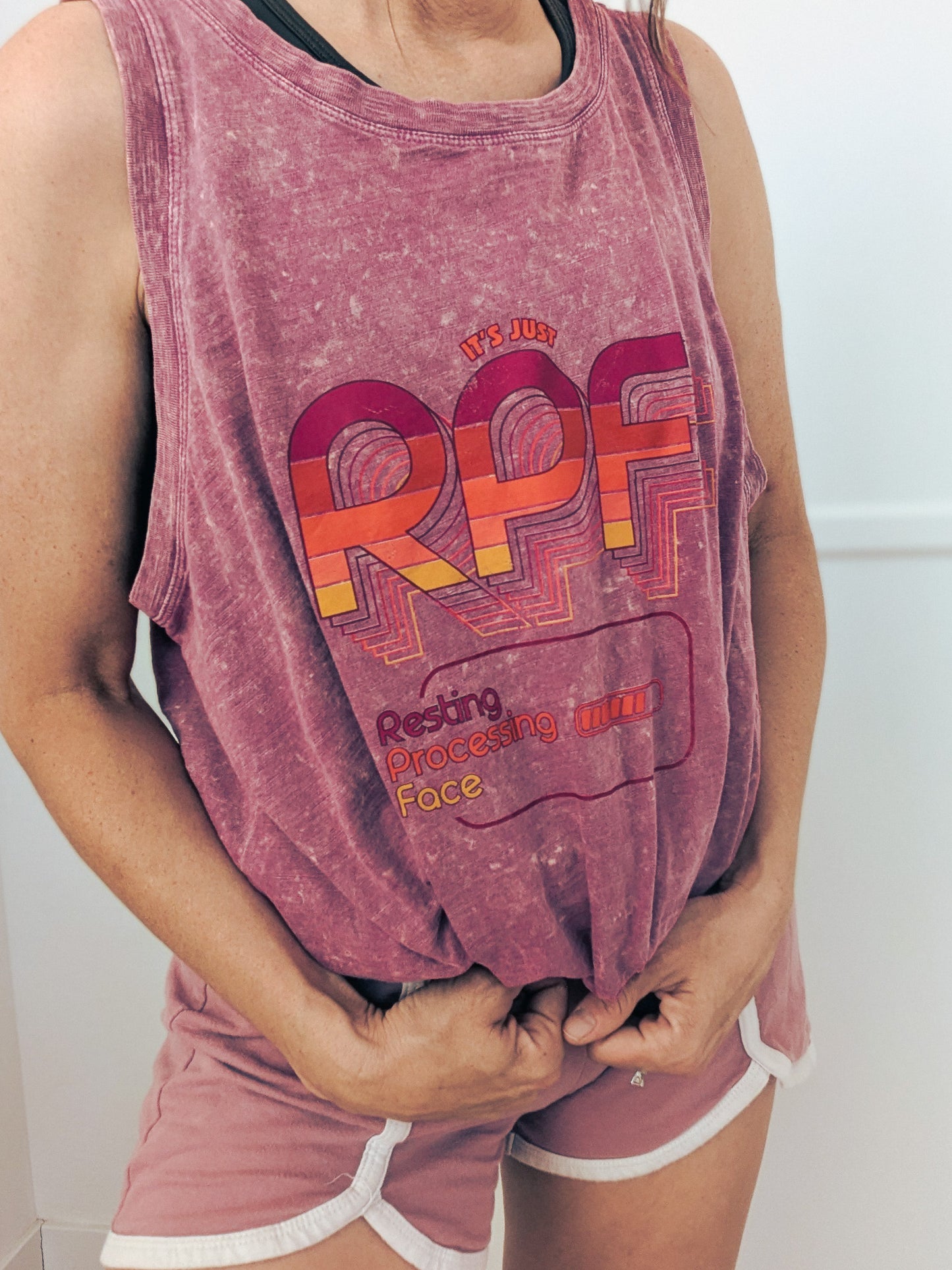 It's Just RPF - Resting Processing Face - Women's Stone-Washed Tank Top - Repurposed Rebels