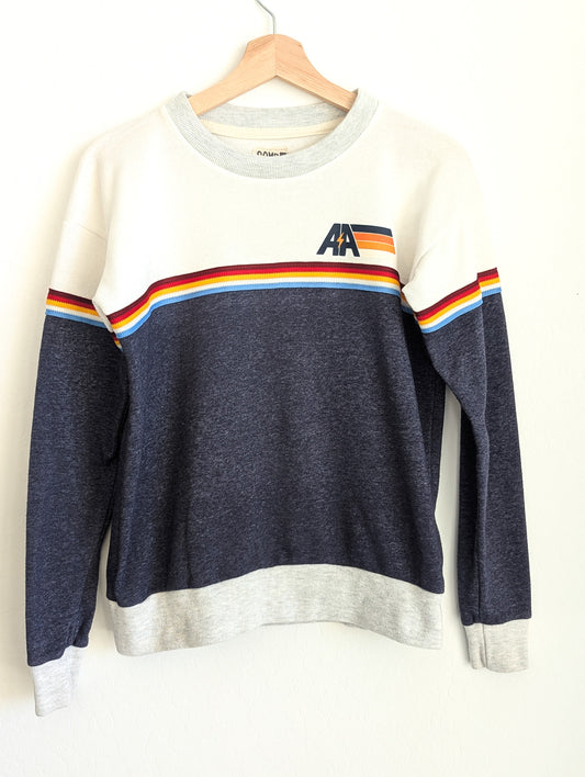 AA - Autism Advocate - Retro-Style Striped Ribbing Women's Sweatshirt - Repurposed Rebels