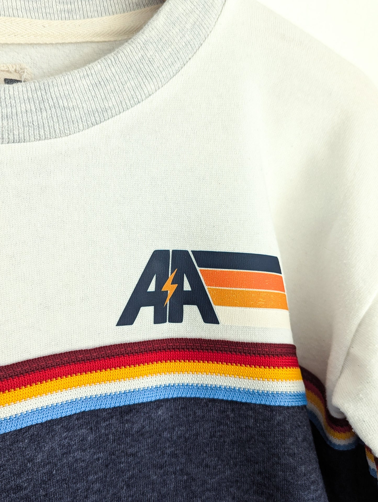 AA - Autism Advocate - Retro-Style Striped Ribbing Women's Sweatshirt - Repurposed Rebels