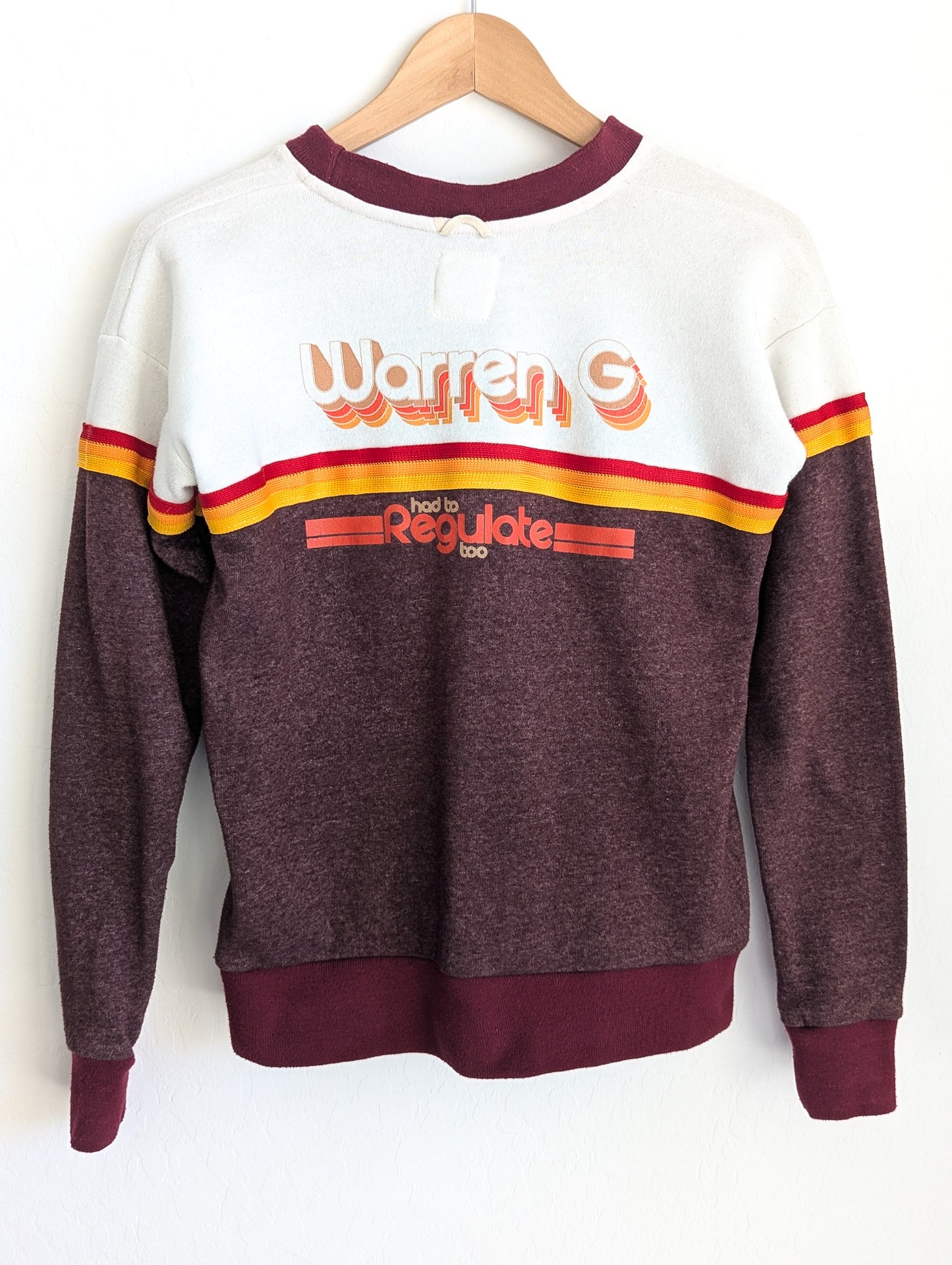 Warren G Had to Regulate Too Retro-Style Sweatshirt with Stripped Ribbing - Repurposed Rebels