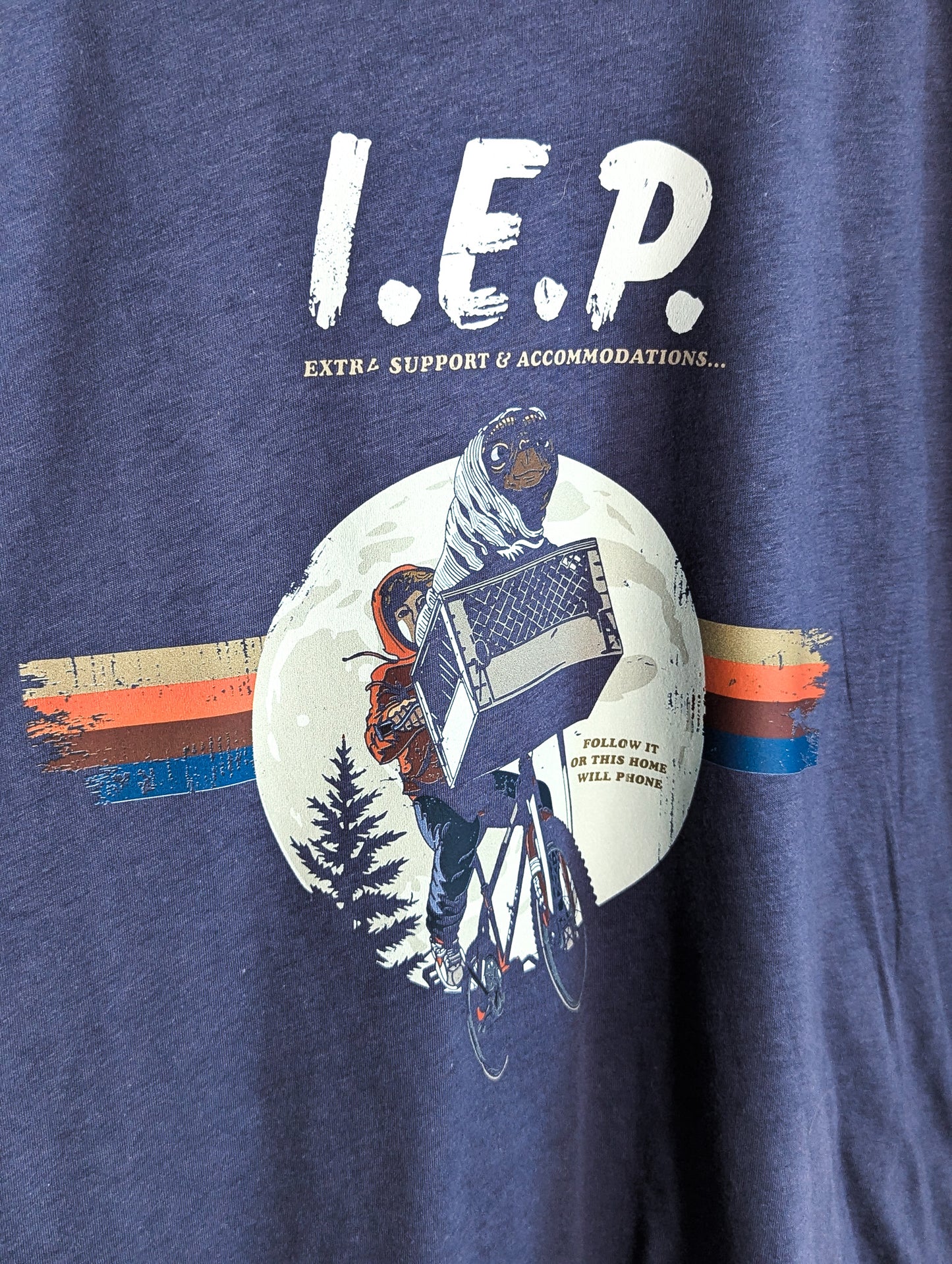I.E.P. Extra Support & Accommodations - This Home Will Phone - Retro Unisex Ringer - Repurposed Rebels