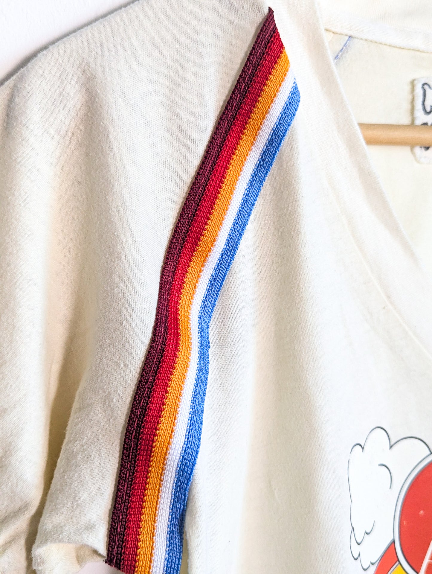 Care About Disability Rights - Contrast Striped Rainbow Binding V-Neck Women's Tee - Repurposed Rebels