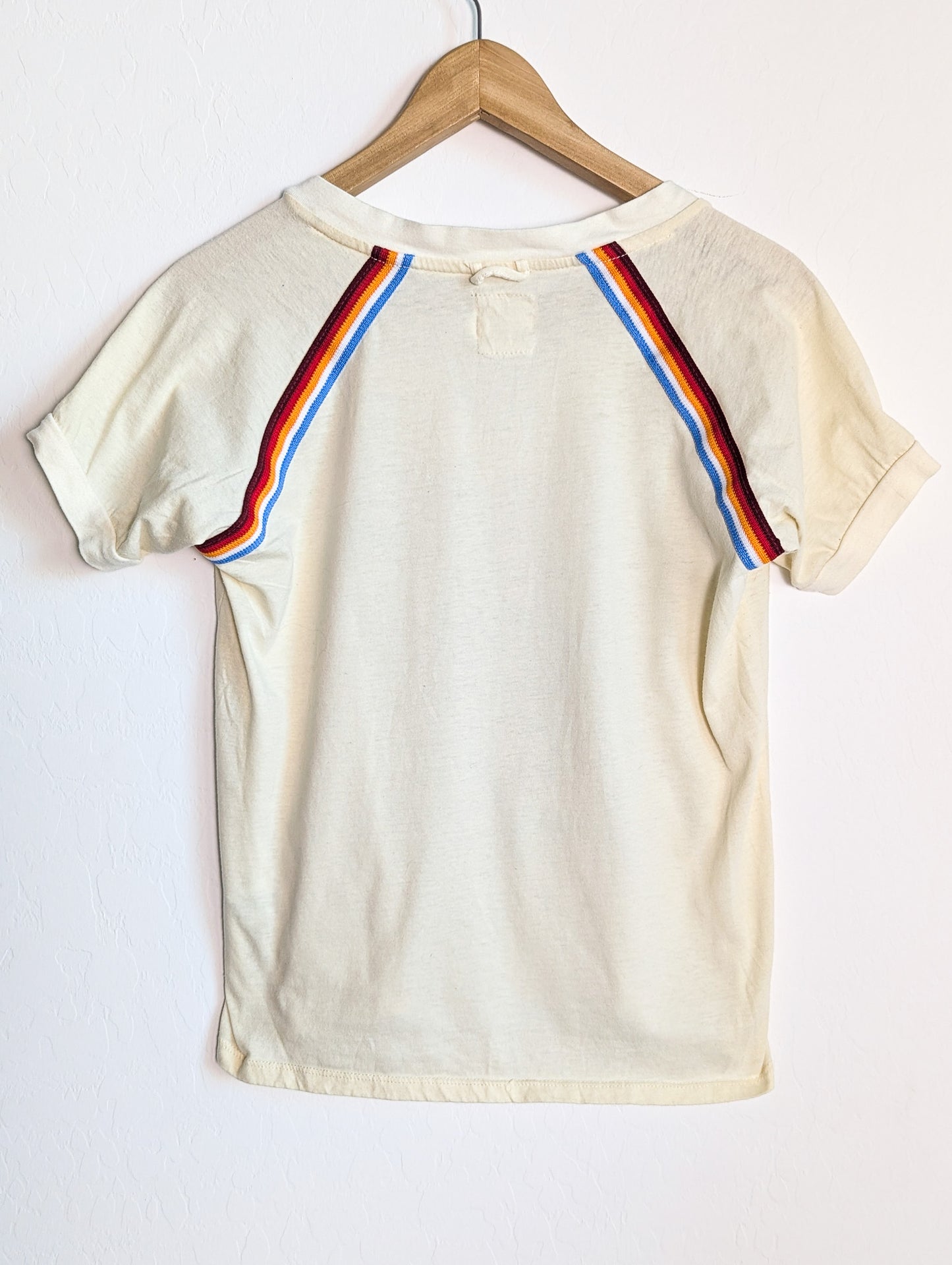 Care About Disability Rights - Contrast Striped Rainbow Binding V-Neck Women's Tee - Repurposed Rebels