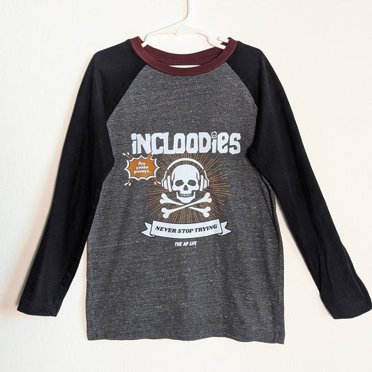 Incloodies Never Stop Trying - Youth Long-Sleeved Baseball Tee - Repurposed Rebel