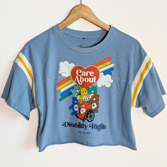 Care About Disability Rights - Women's Cropped Tee with Ribbing - Repurposed Rebels