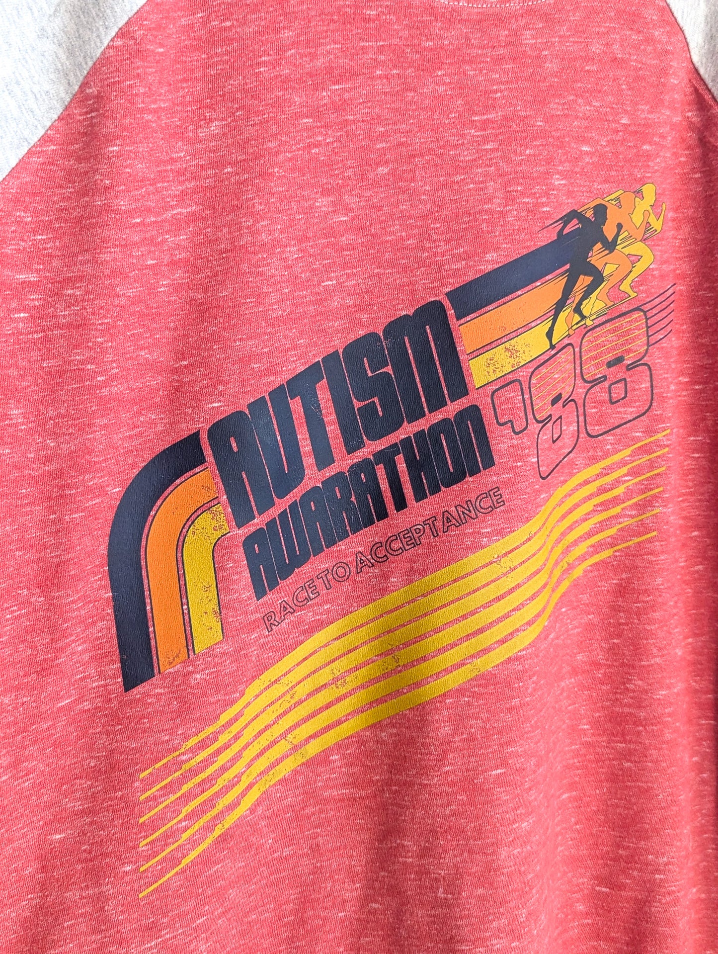 Autism Awarathon - Race to Acceptance - Youth Unisex Raglan Tee - Repurposed Rebels