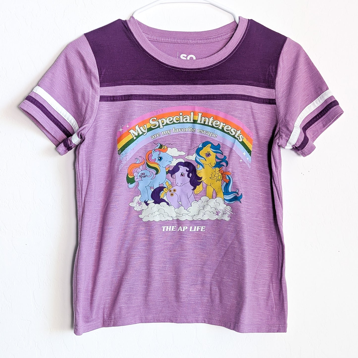 My Special Interests are my Favorite Escape - Girls' Lavendar & Purple Ringer Tee - Repurposed Rebels