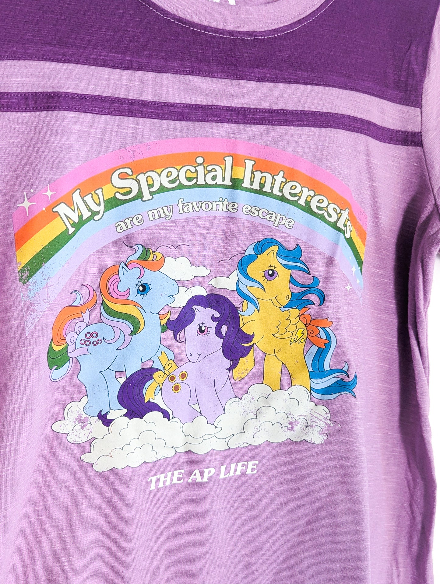 My Special Interests are my Favorite Escape - Girls' Lavendar & Purple Ringer Tee - Repurposed Rebels