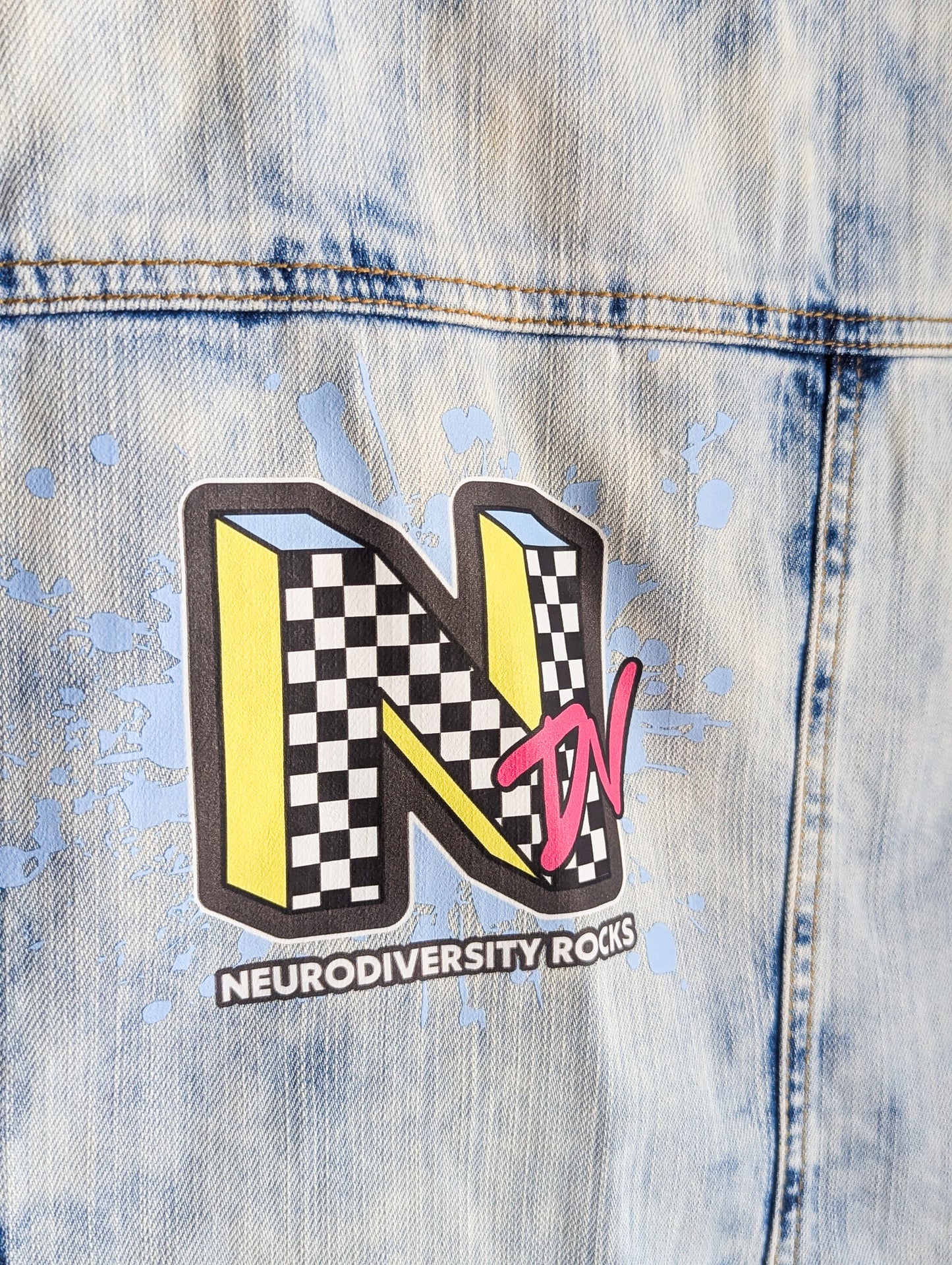 Neurodiversity Rocks - Stone-Washed Denim Women's Vest - Repurposed Rebels