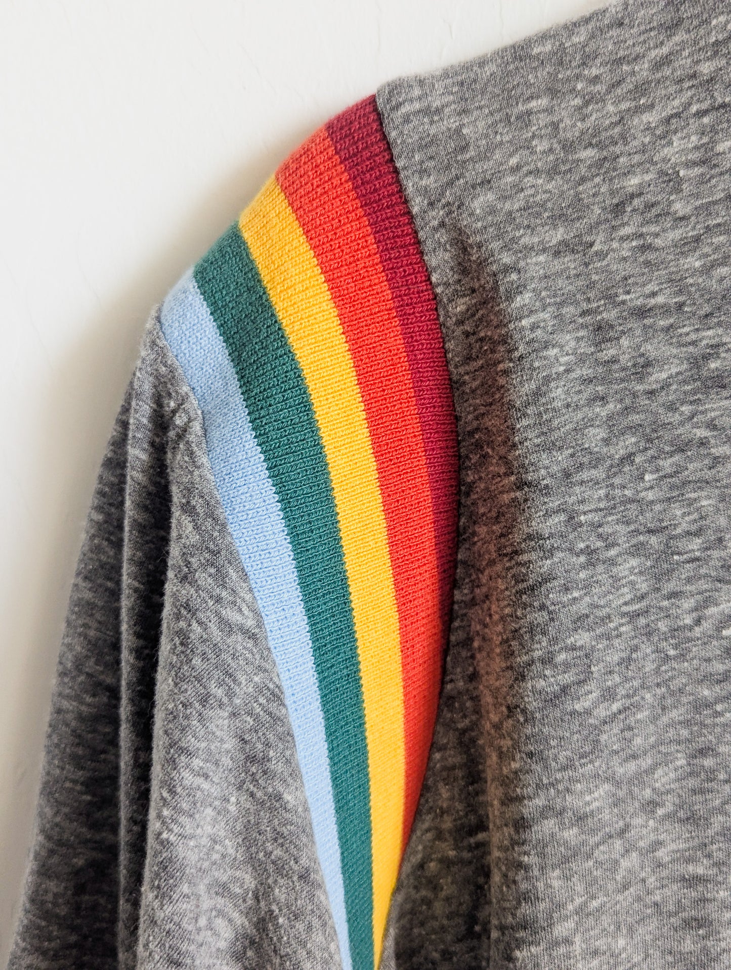 Care About Disability Rights - Adult Unisex Rainbow Contrast Ribbing Tee - Repurposed Rebels