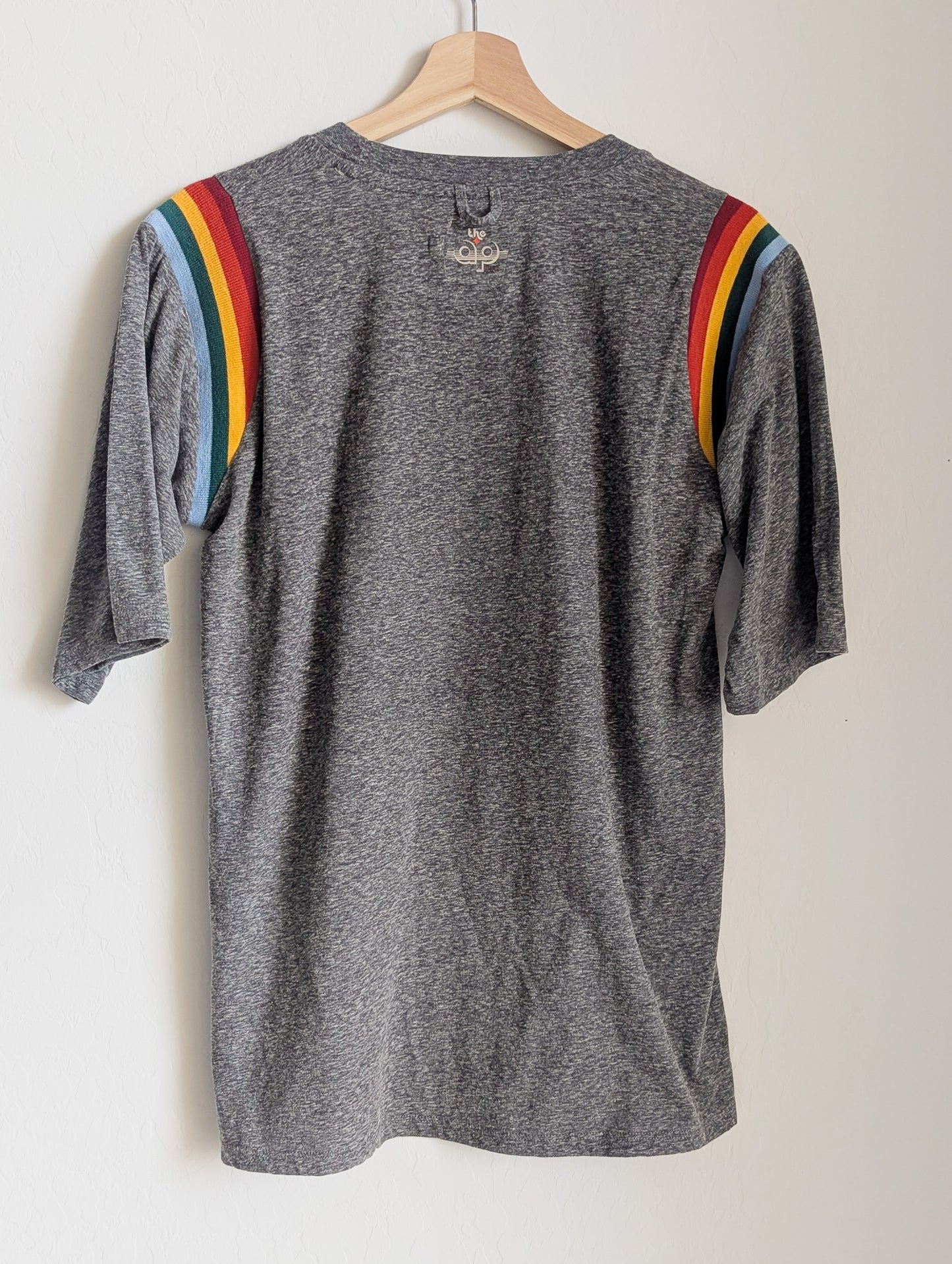 Care About Disability Rights - Adult Unisex Rainbow Contrast Ribbing Tee - Repurposed Rebels