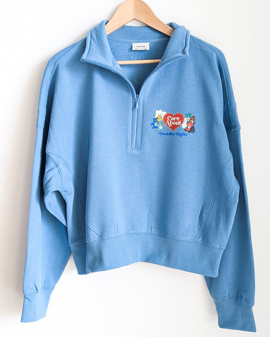 Care About Disability Rights - Women's Half-Zip Sweatshirt - Repurposed Rebels